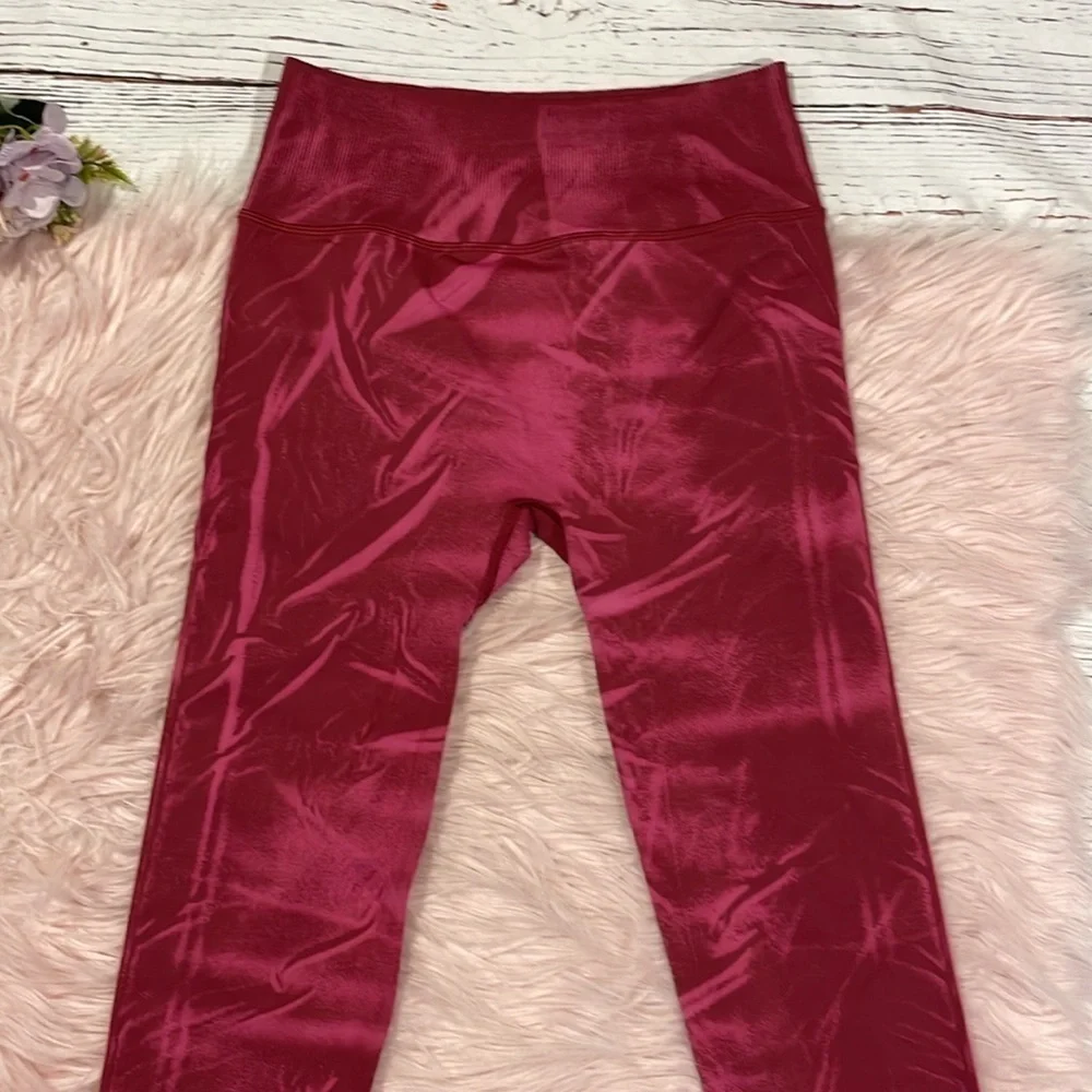 Lululemon Ebb to Street Tight Red WashStone Wash Chianti Leggings